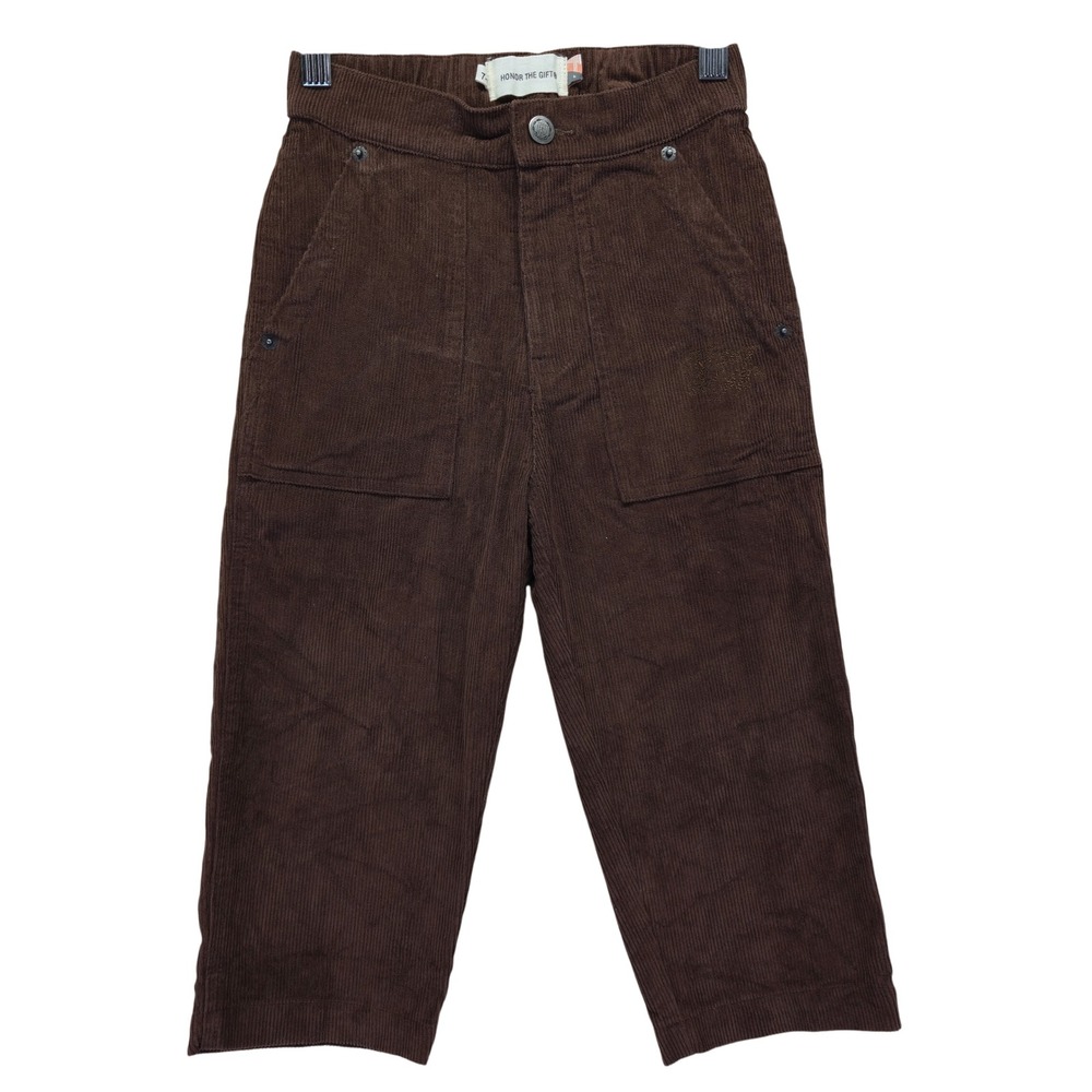 HONOR THE GIFT Boys Brown Corduroy Pants Size 7-8‎ Embroidered Preppy Kidcore